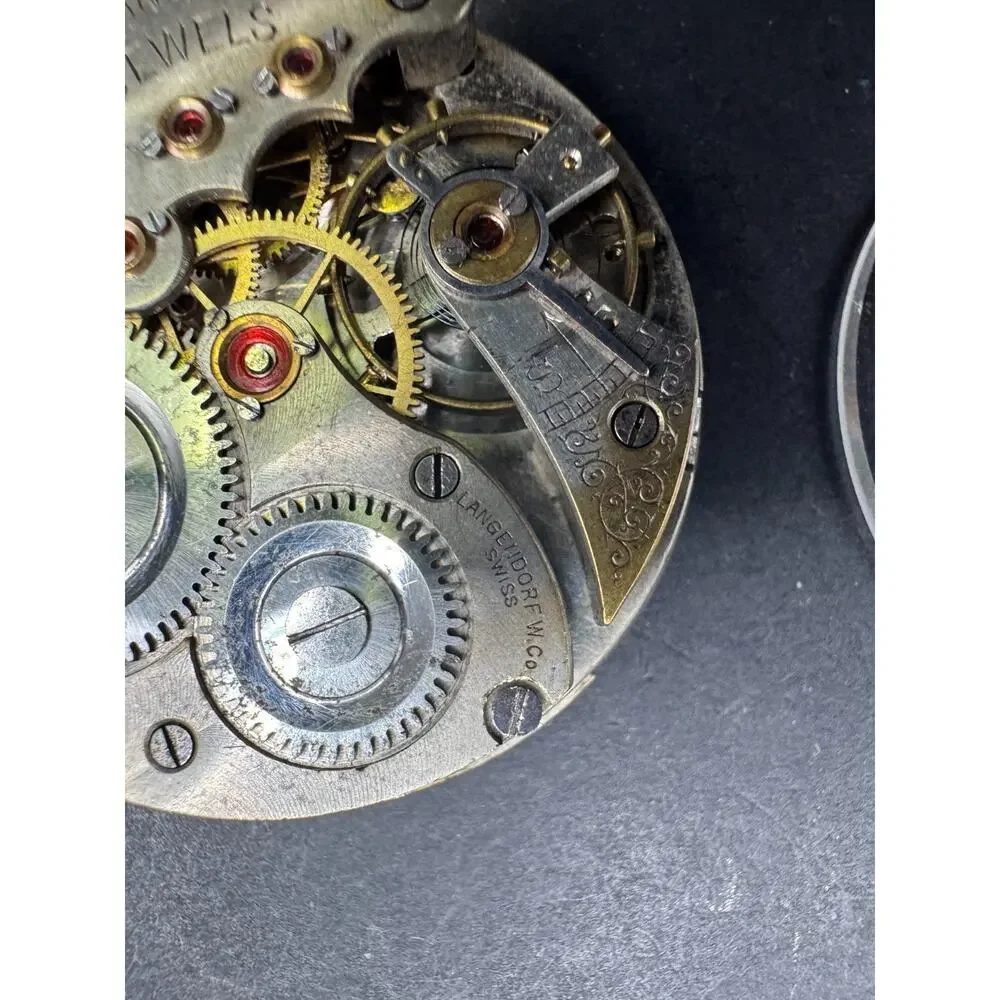 Vintage Trans Pacific 21 Jewels Pocket Watch Movement Langendorf Swiss
